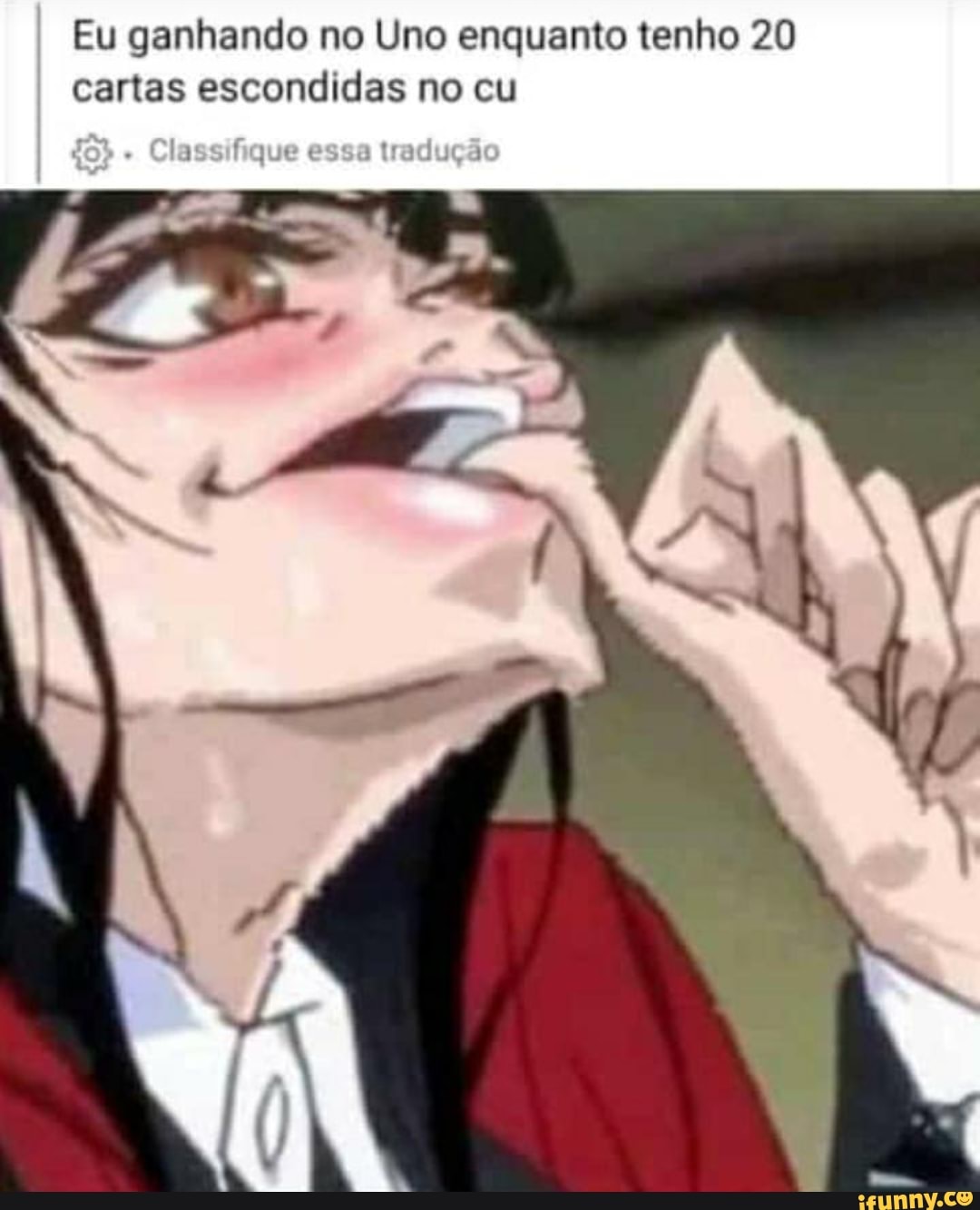 Eu ganhando no Uno enquanto tenho 20 cartas escondidas no cu