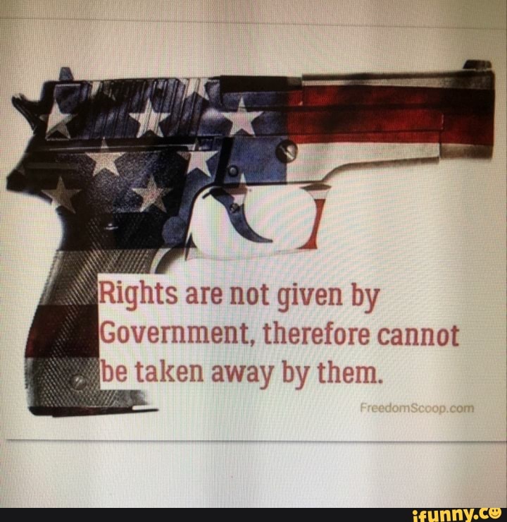 Rights are not given by Government, therefore cannot , be taken away by ...