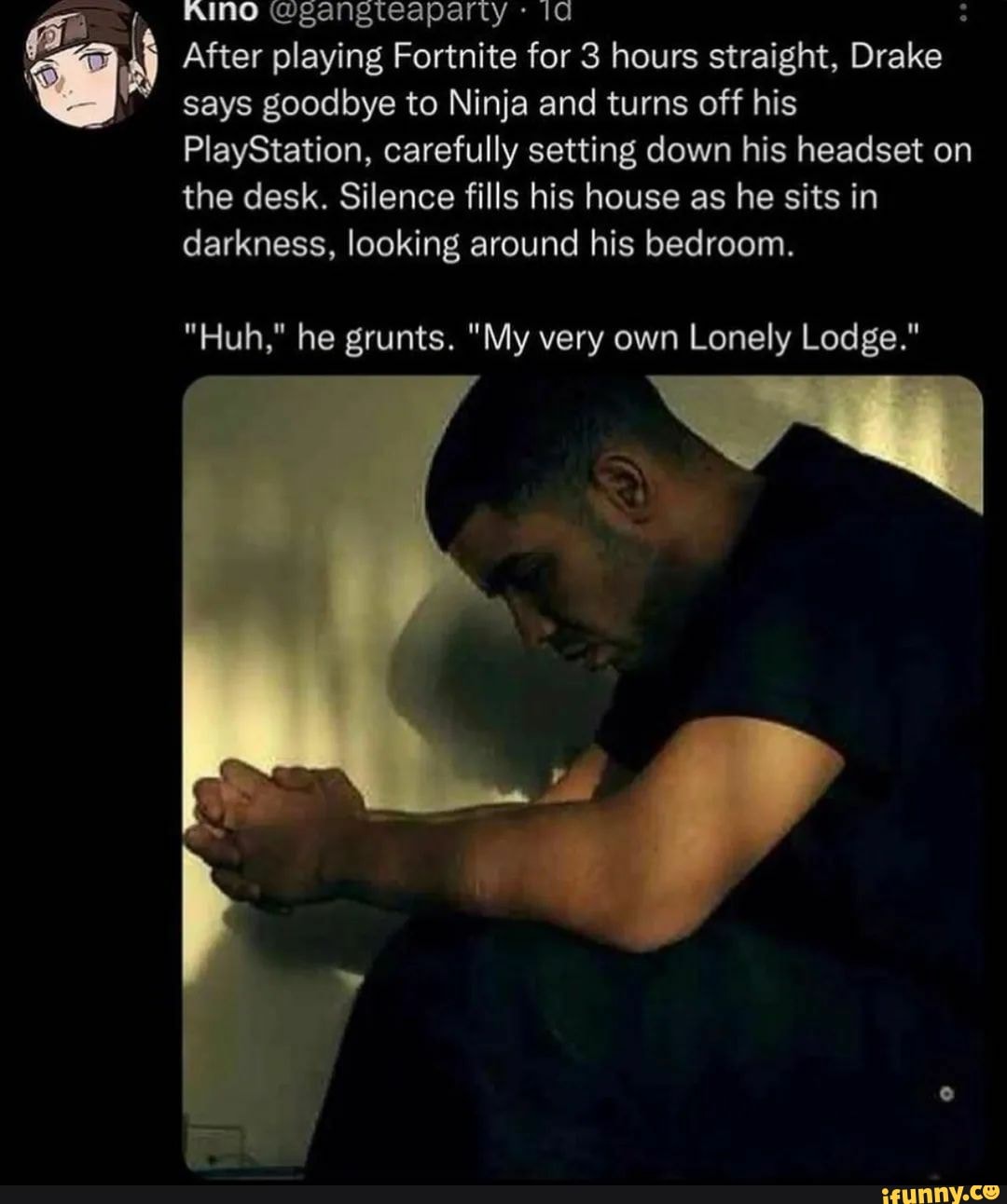 AINO After playing Fortnite for 3 hours straight, Drake says goodbye to  Ninja and turns off