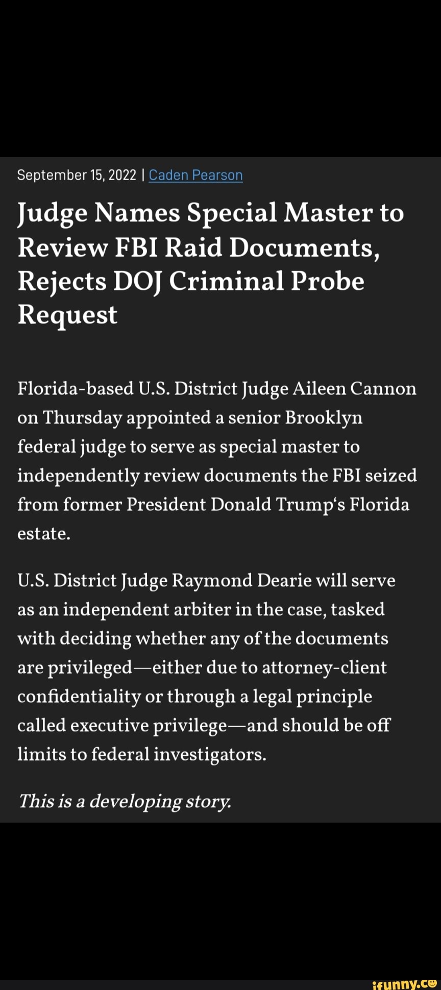 2022-i-judge-names-special-master-to-review-fbi-raid-documents-rejects