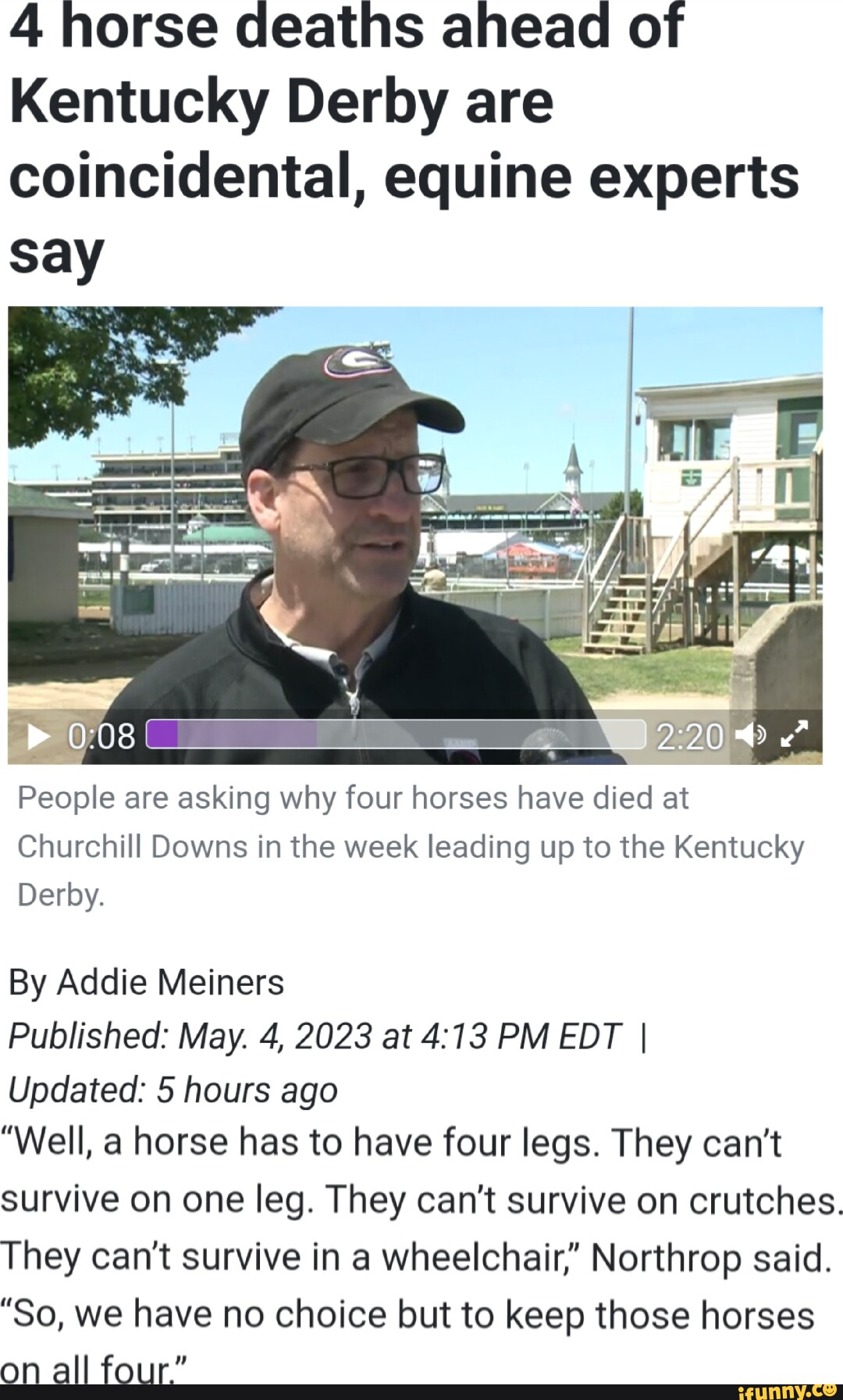 4 horse deaths ahead of Kentucky Derby are coincidental, equine experts