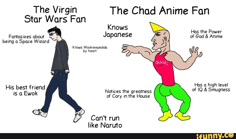 Virgin Anime Fan vs. Chad Cartoon Fan : r/virginvschad