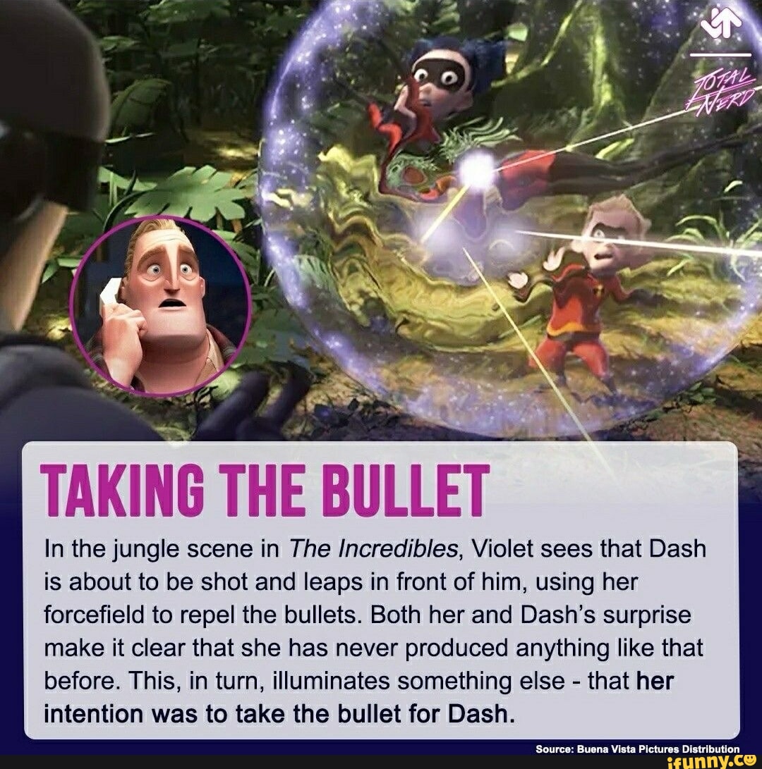 TAKING THE BULLET In the jungle scene in The /ncredibles, Violet sees ...