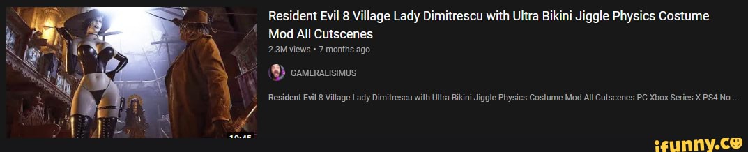 Resident Evil 8 Village Lady Dimitrescu With Ultra Bikini Jiggle Physics Costume Mod All 1288