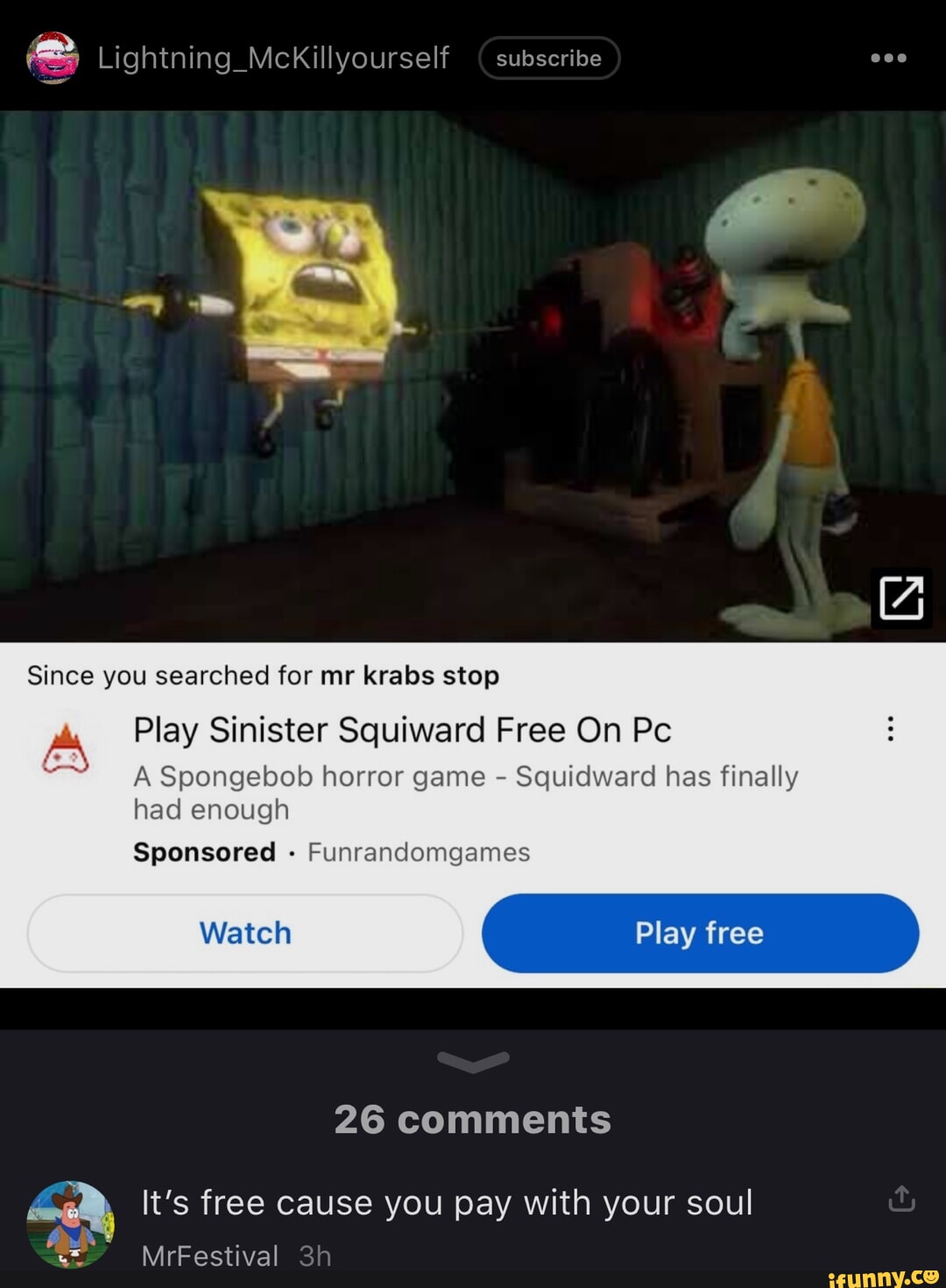 Lightning_MckKillyourself ( subscribe Since you searched for mr krabs stop  Play Sinister Squiward Free On Pc A