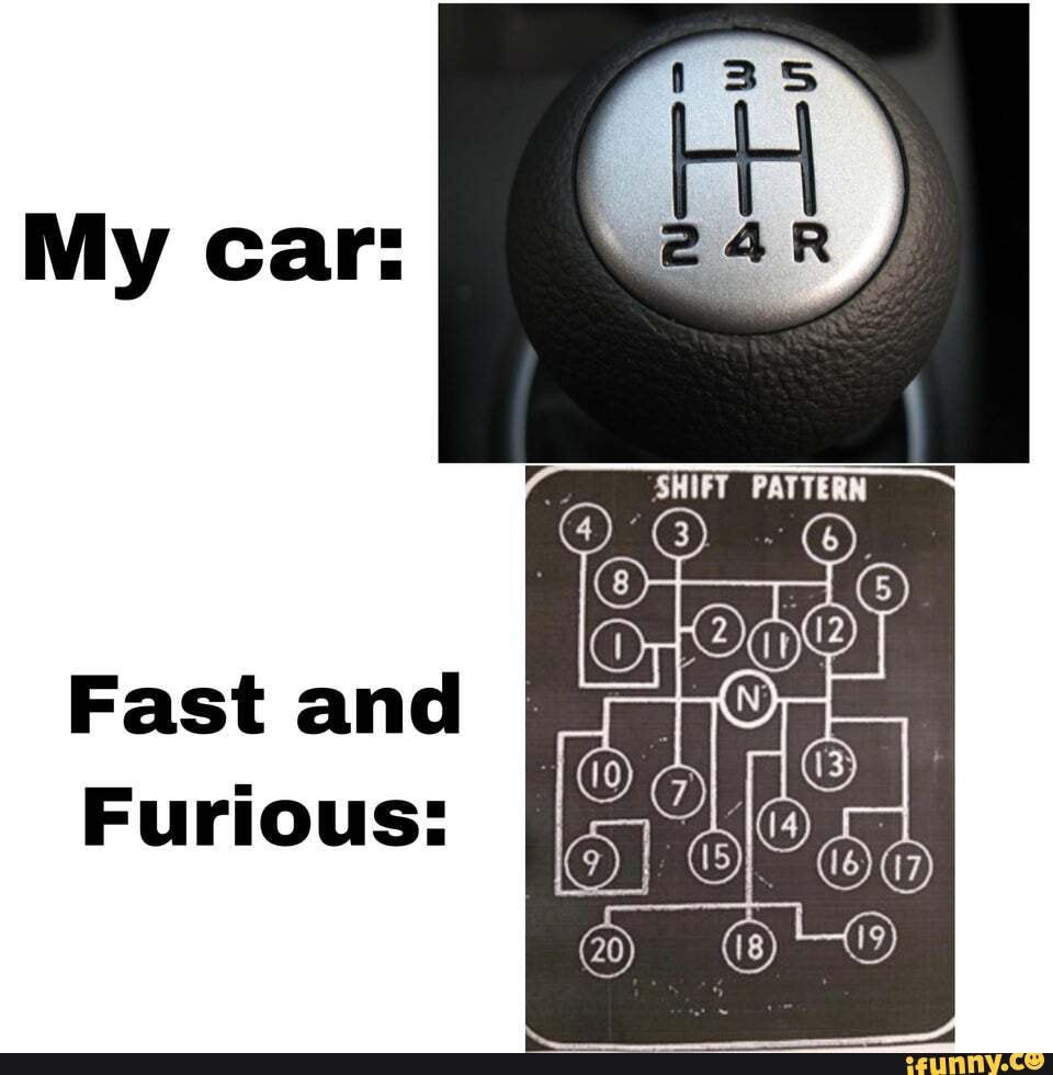 My car SHIFT PATTERN Fast and Furious iFunny