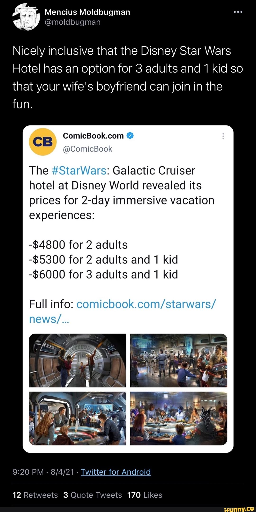 Mencius Moldbugman Nicely Inclusive That The Disney Star Wars Hotel Has An Option For 3 Adults