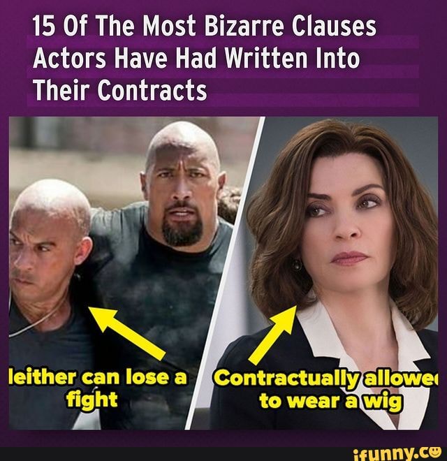 15 Of The Most Bizarre Clauses Actors Have Had Written Into Their