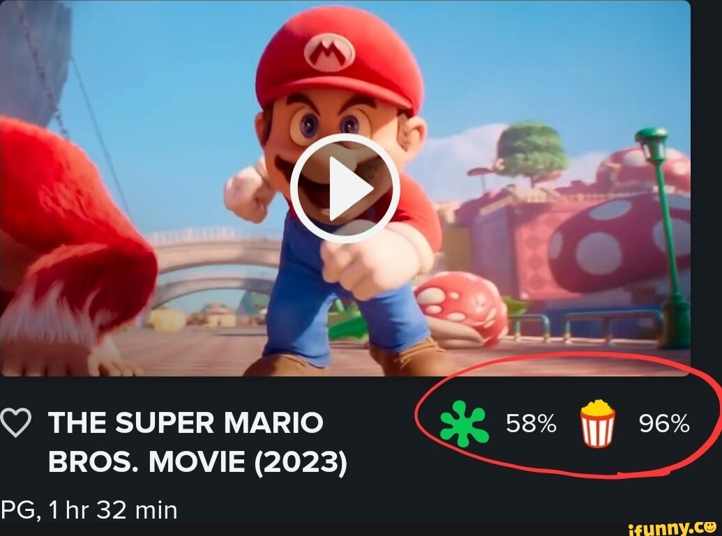 THE SUPER MARIO 58% \yy 96% BROS. MOVIE (2023) PG, 1 hr 32 min - iFunny