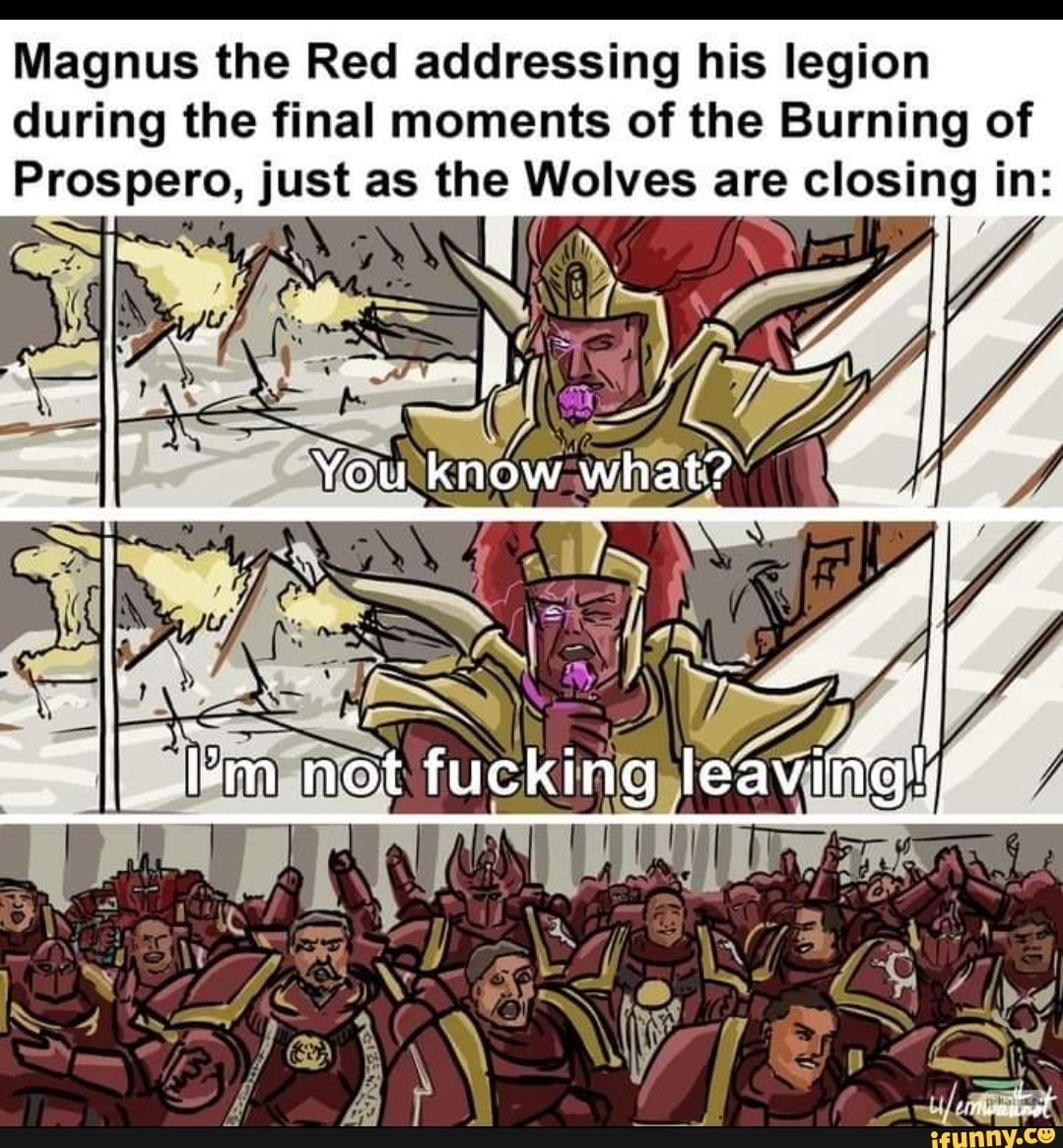 Magnus the Red addressing his legion during the final moments of the ...