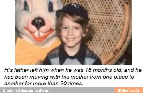 His father left him when he was 18 months old, and he
has been moving with his mother from one place to
another for more than 20 times.
