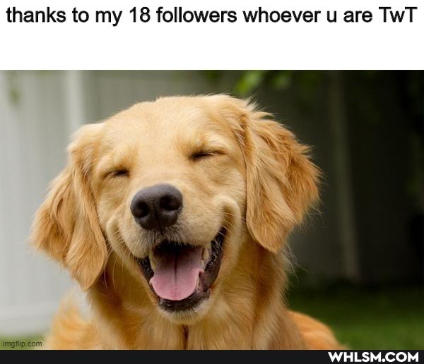 thanks to my 18 followers whoever u are TwT