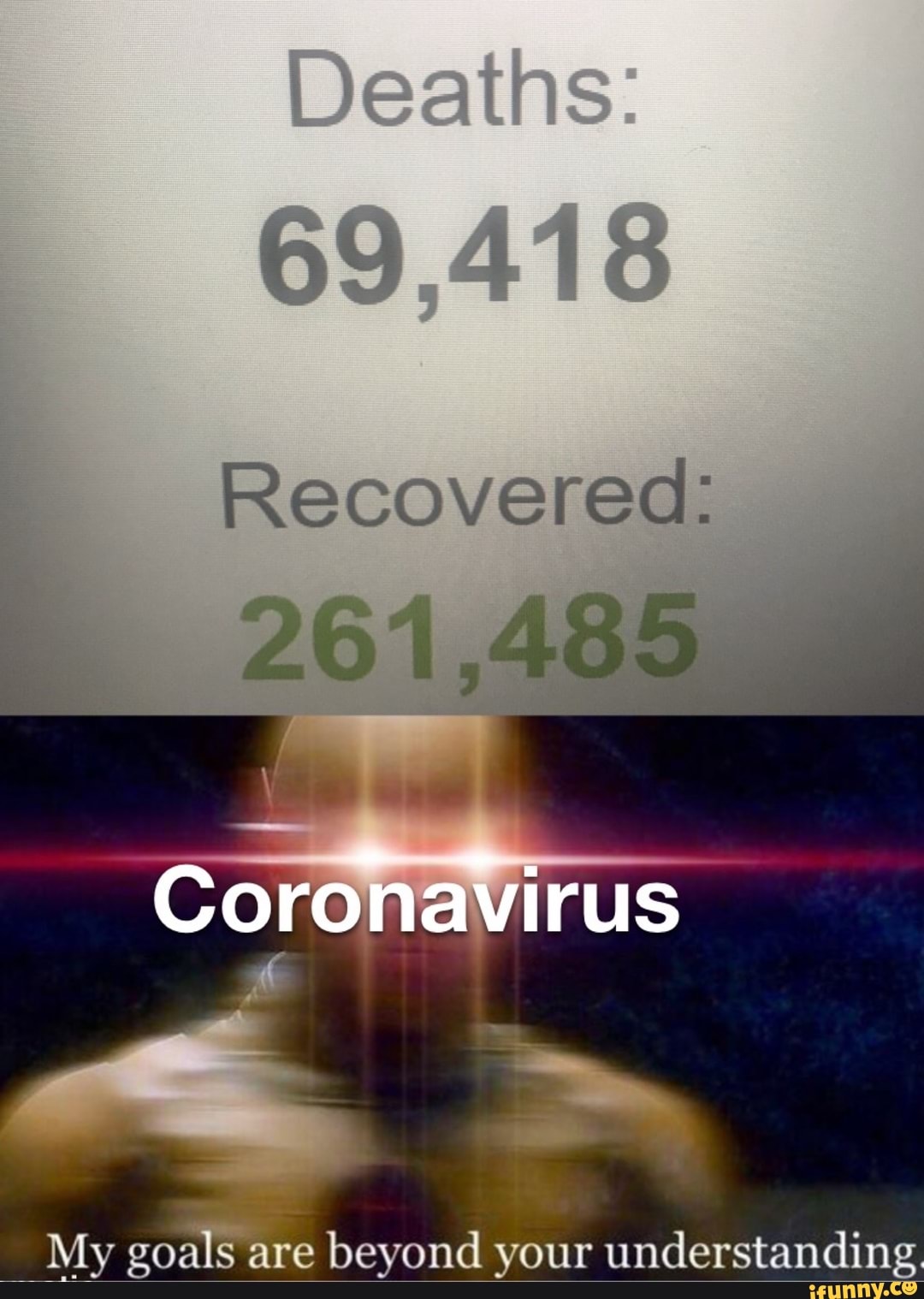 Recovered:
My goals are beyond your understanding