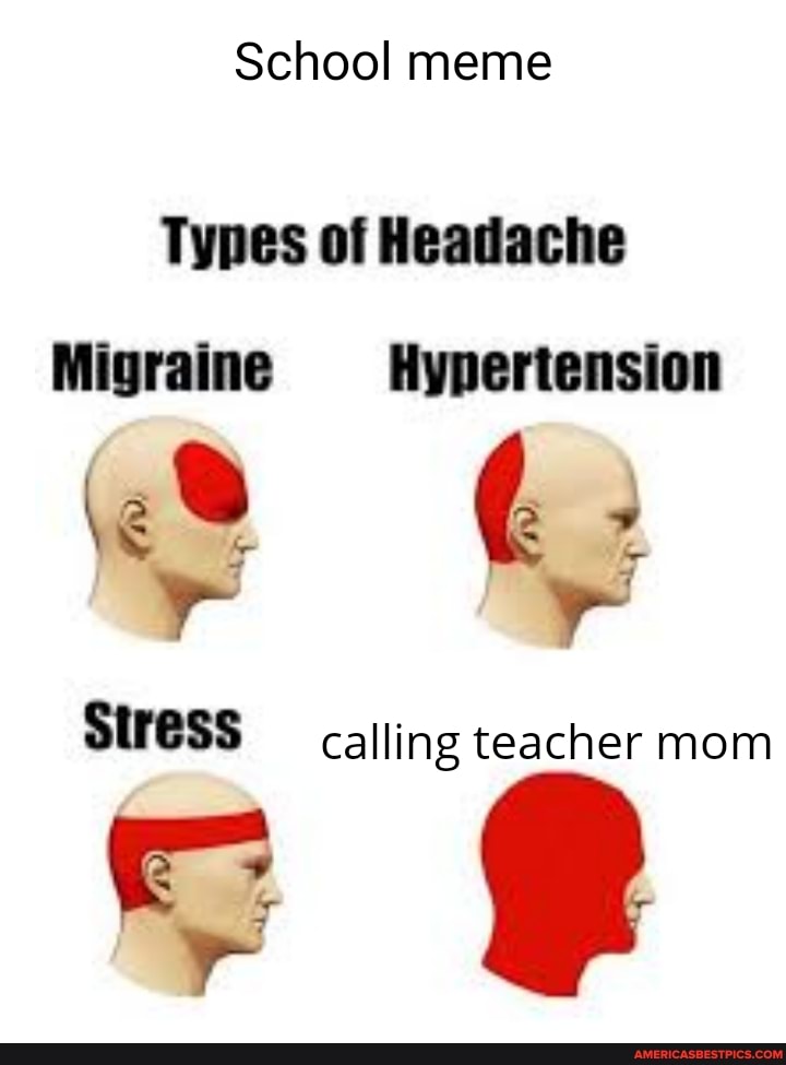 School meme Types of Headache Migraine Hypertension Stress calling ...