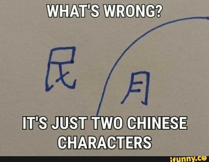 WHAT'S WRONG?
IT'S JUST TWO CHINESE CHARACTERS
