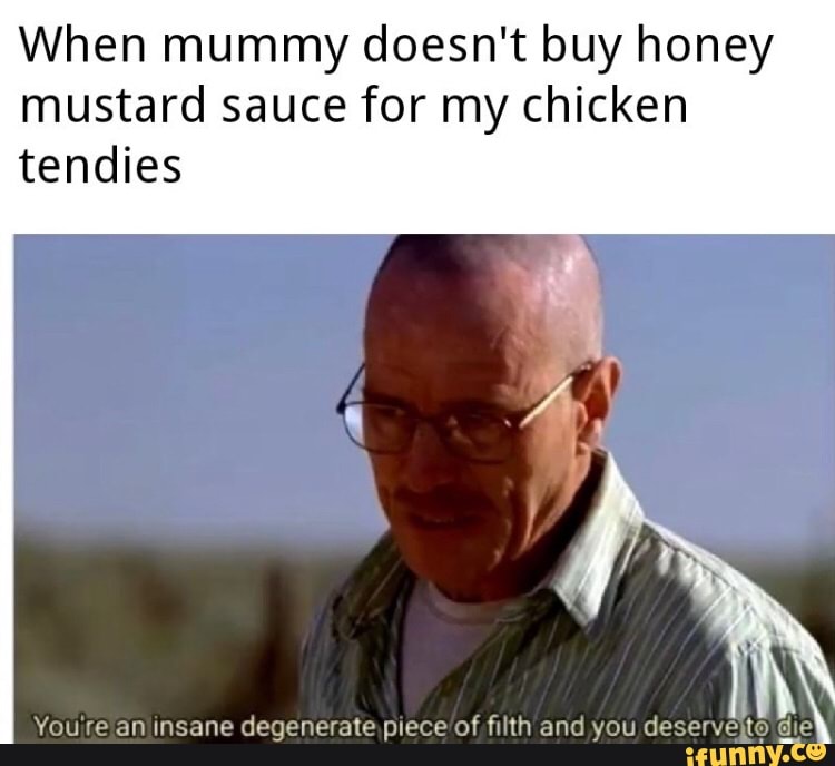 When mummy doesn't buy honey mustard sauce for my chicken tendies iFunny