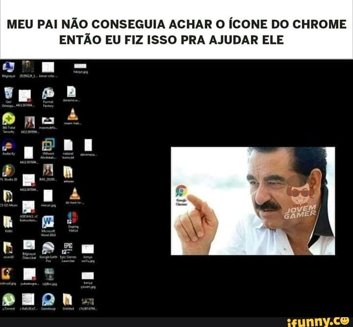 MEU PAI NÃO CONSEGUIA ACHAR O ÍCONE DO CHROME ENTÃO EU FIZ ISSO PRA AJUDAR ELE