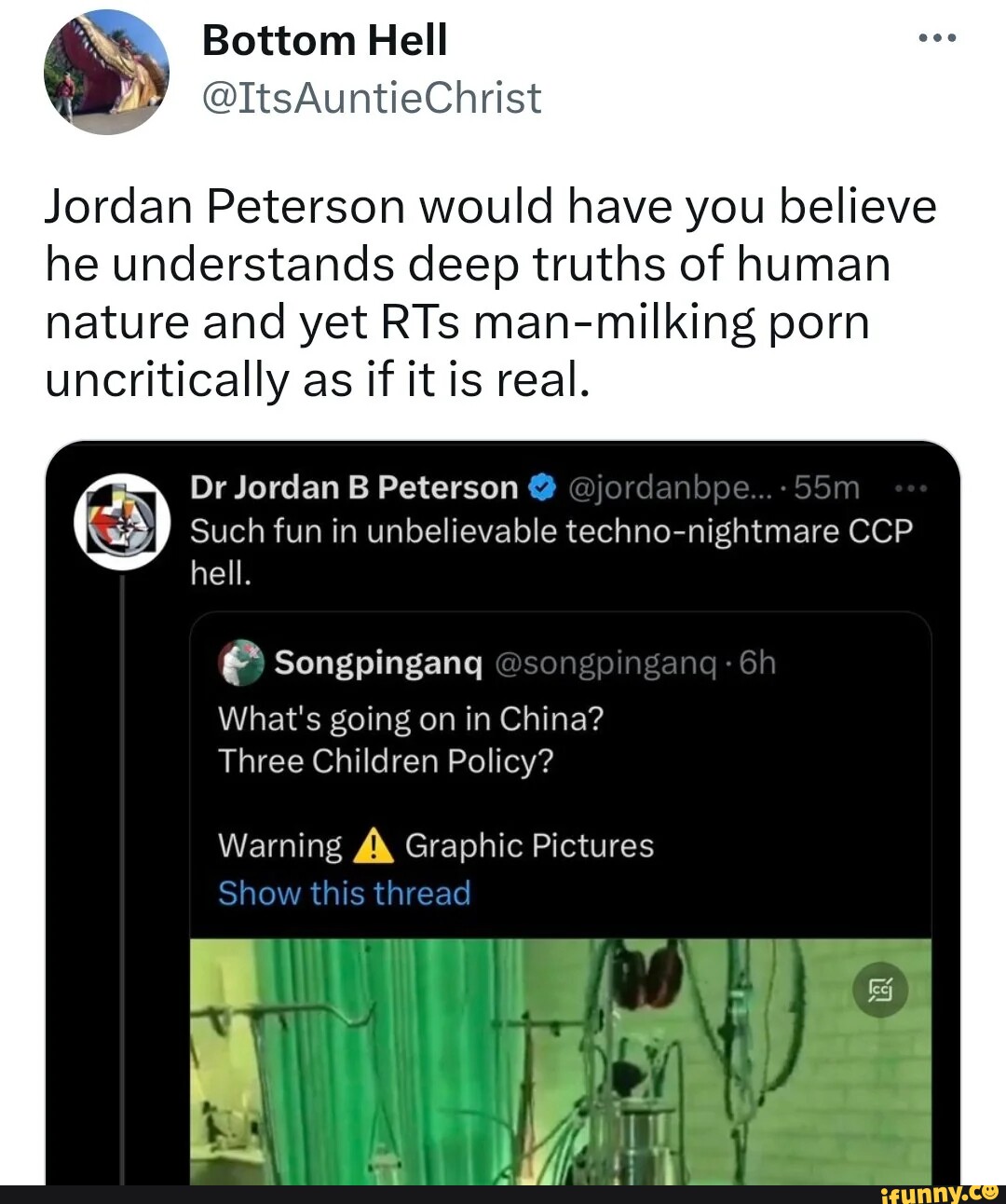 Bottom Hell i @ltsAuntieChrist Jordan Peterson would have you believe he  understands deep truths of human