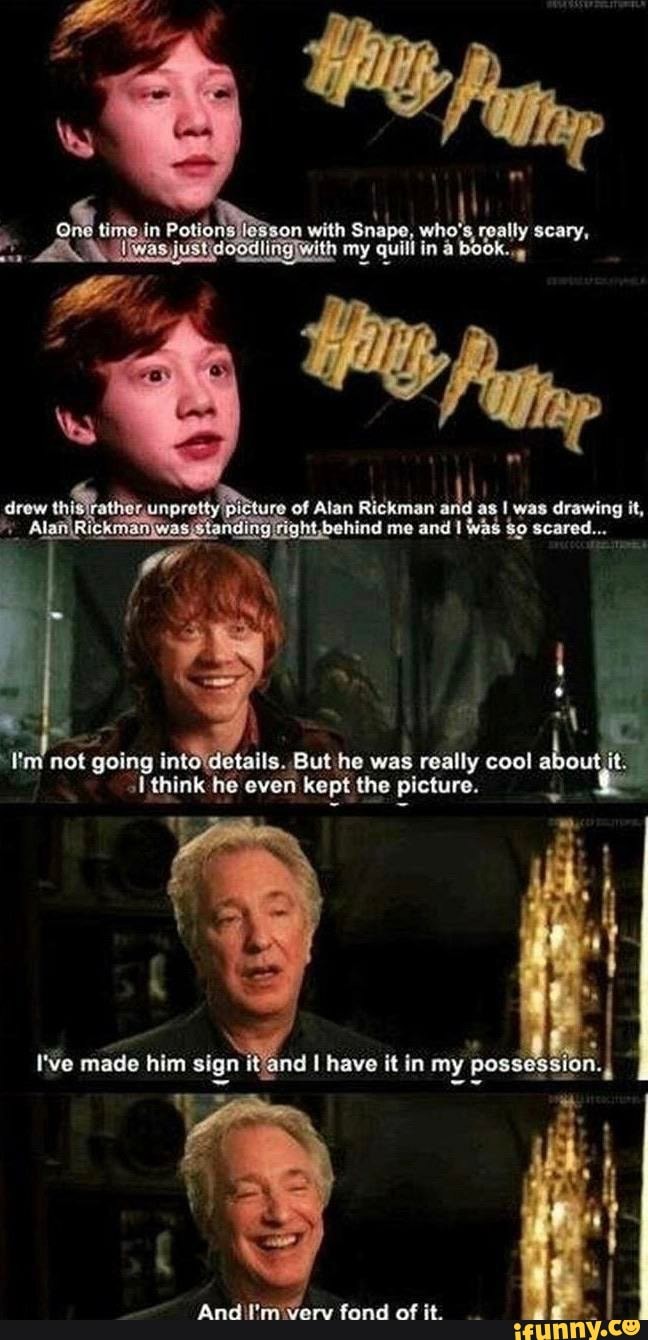 Alan Rickman dead Rupert Grint on the Harry Potter doodle he was scared  to show  that Rickman kept as a memento  The Independent  The Independent