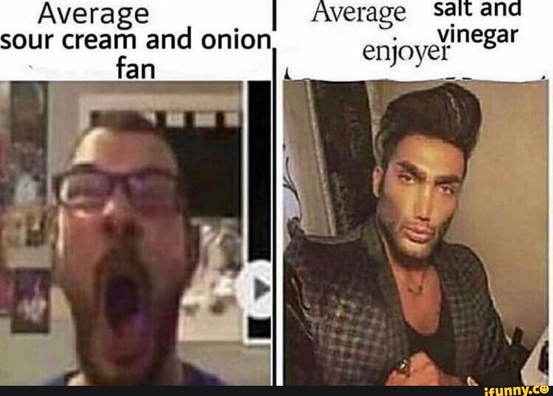 Average Average Salt anc sour cream and onion, vinegar enjoyer fan iFunny