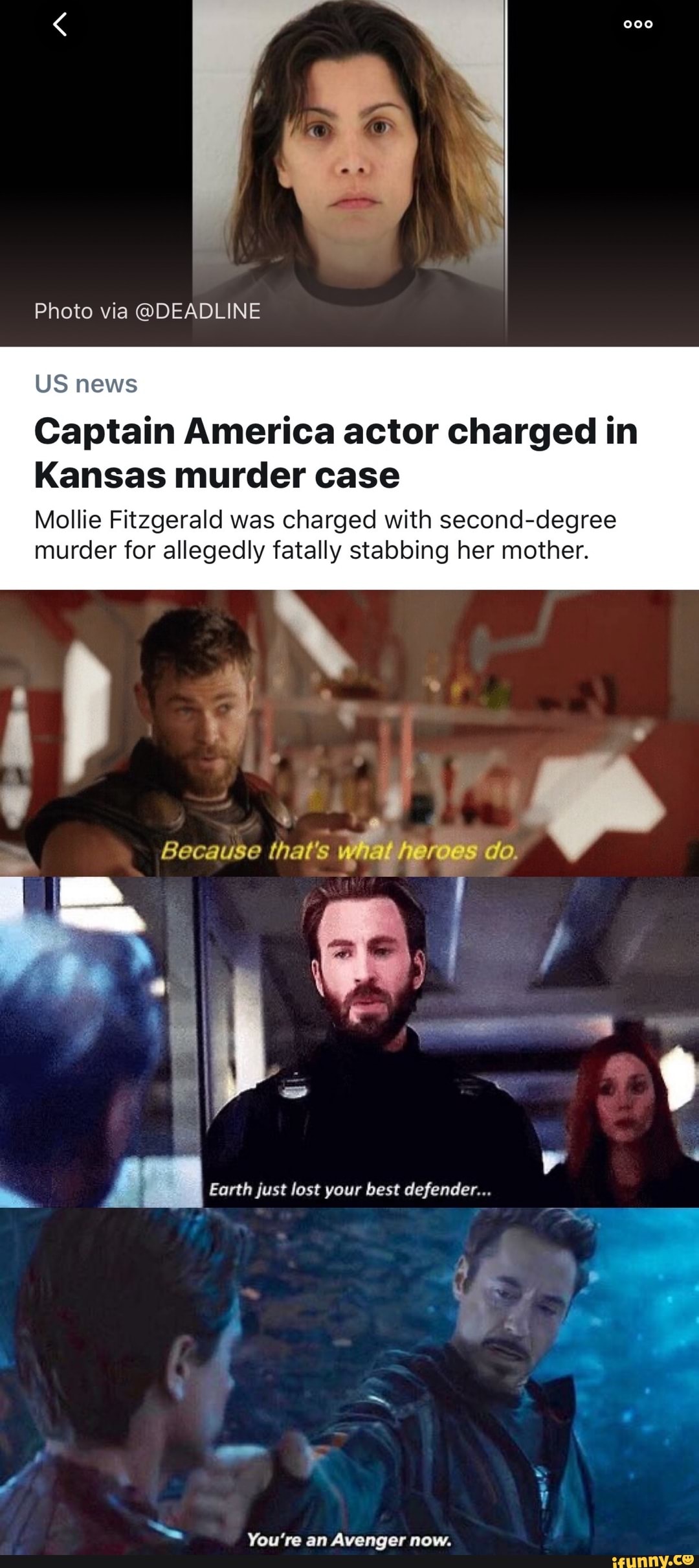 Us News Captain America Actor Charged In Kansas Murder Case Mollie Fitzgerald Was Charged With 0745