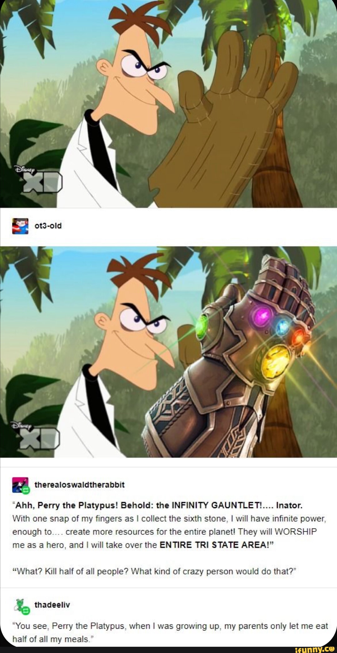 Otd-old therealoswaldtherabbit Ahh, Perry the Platypus! Behold: the ...