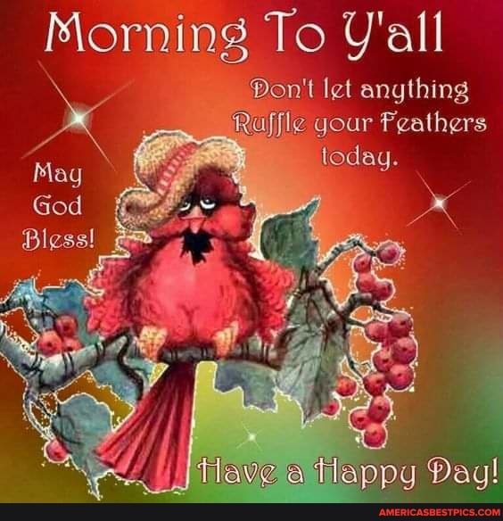 Morning To Y'all
\ Pon't let anything
wour Pealhers day.
@ Bay!