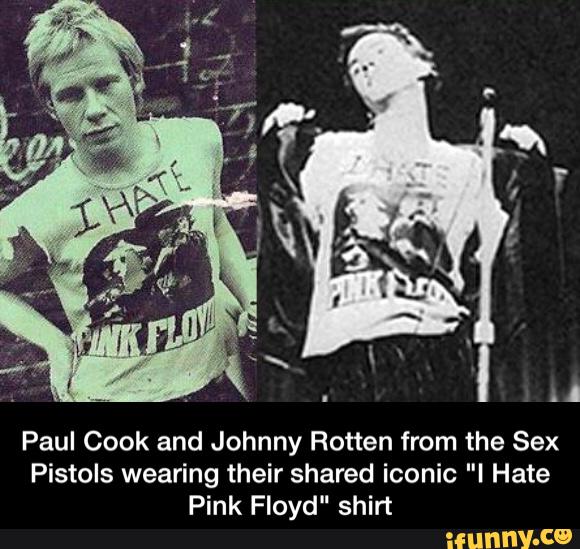 Paul Cook and Johnny Rotten from the Sex Pistols wearing their shared iconi...