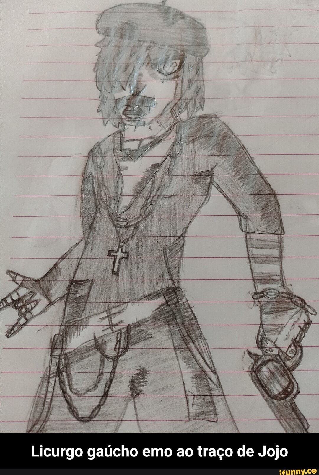 Licurgo gaúcho emo ao traço de Jojo - Licurgo gaúcho emo ao traço de Jojo
