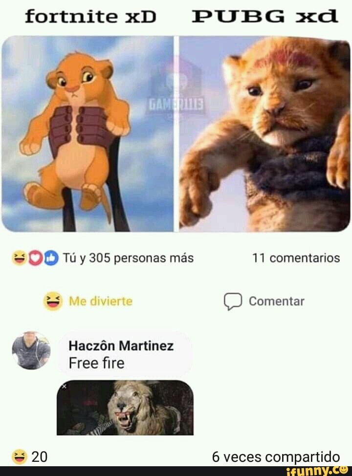 = OD Ti y 305 personas mas 11 comentarios
Comentar
Hacz6n Martinez
Free fire
6 veces compartido