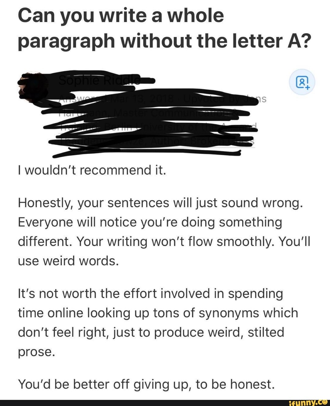 essay without letter s