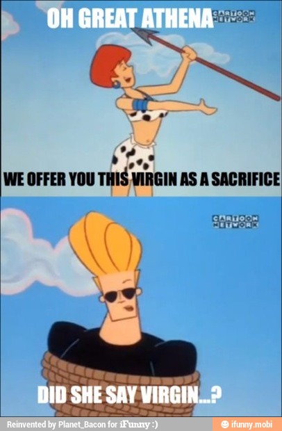 WE OFFER YOU THIS VIRGIN AS ASACRIFICE