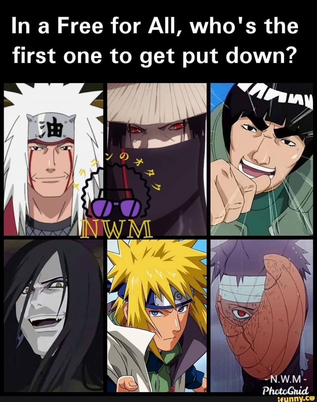 In a Free for All, who's the first one to get put down?