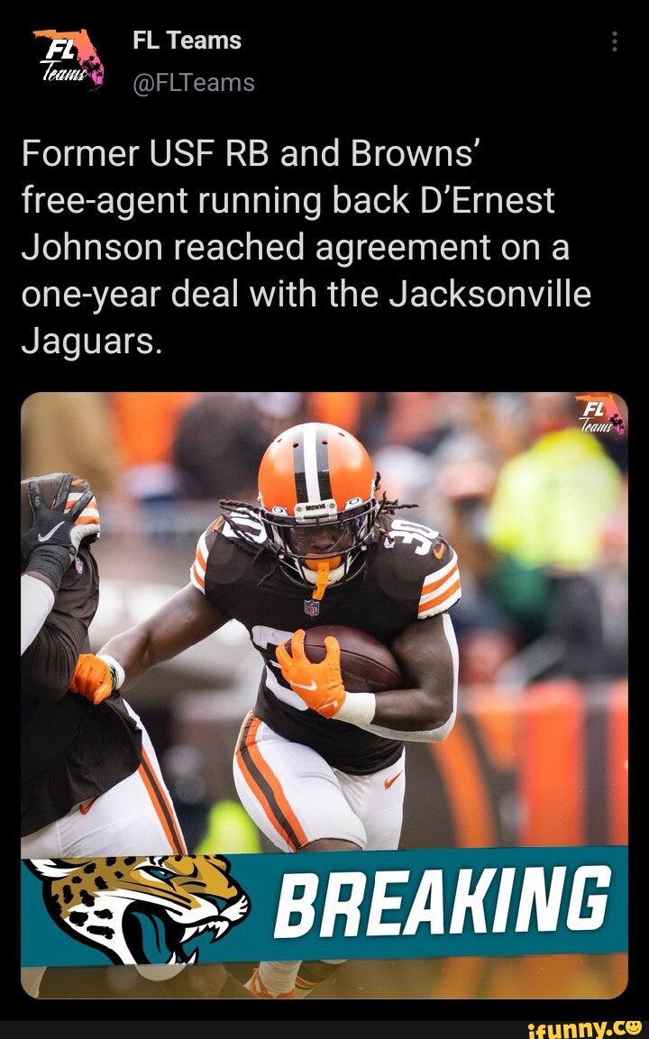 Browns agree to one-year deal with running back D'Ernest Johnson