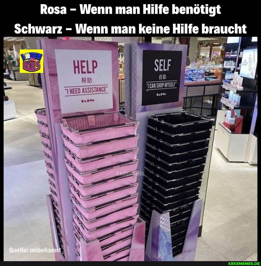 Rosa - Wenn man Hilfe benötigt
Schwarz - Wenn man keine Hilfe braucht
HELP