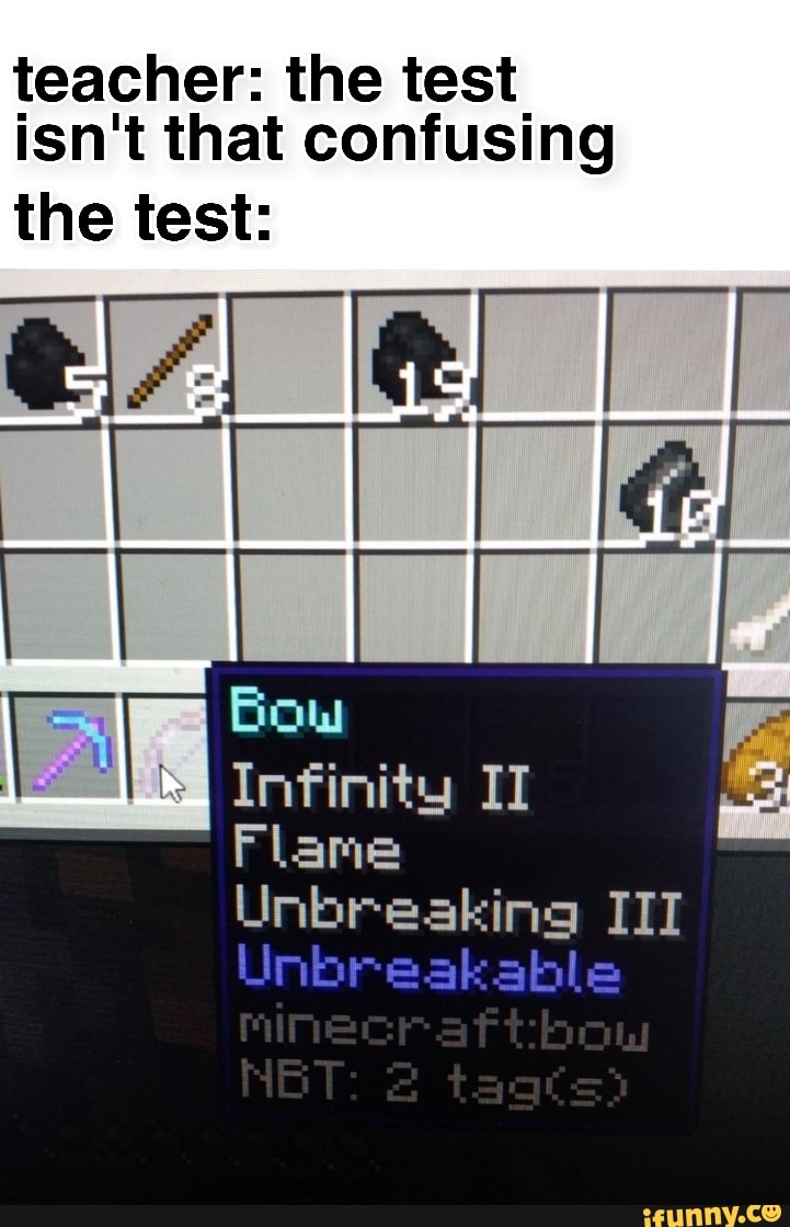 Teacher: the test isn't that confusing the test: ea! I Infinity II - iFunny
