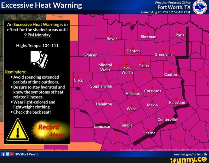 Excessive Heat Warning An Excessive Heat Warning is in effect for the