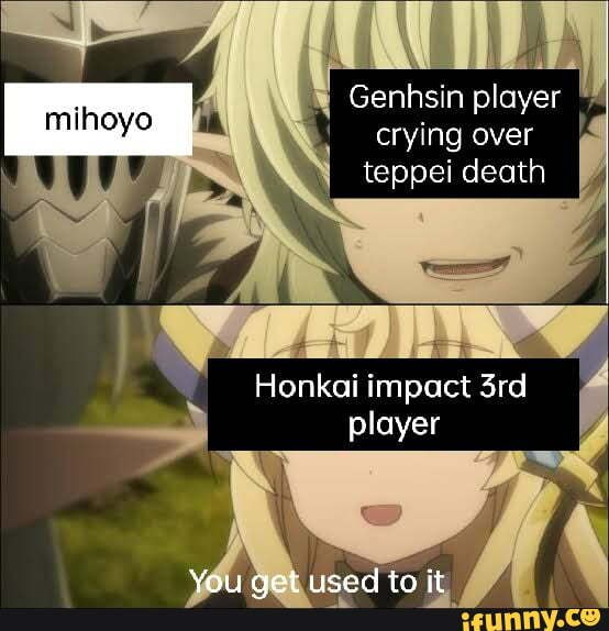 Genhsin player crying over teppei death Honkai impact player ta it ...