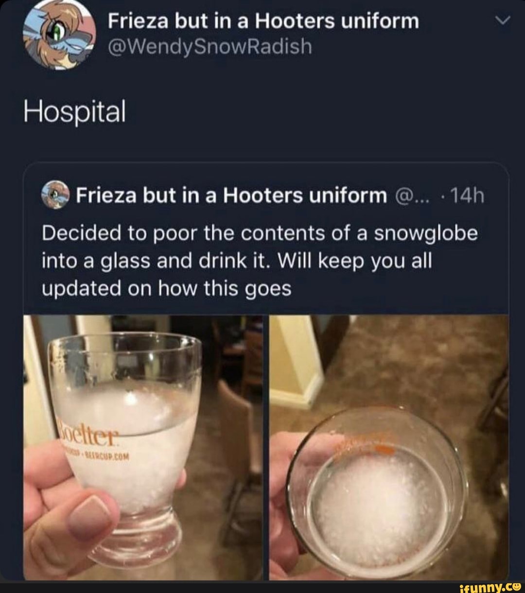 Frieza but in a Hooters uniform Hospital & Frieze but in a Hooters