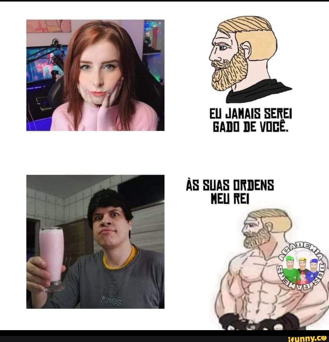 ELI JAMAIS SEREI BADO DE VOCÊ.
ÀS SUAS ORDENS MEU REI