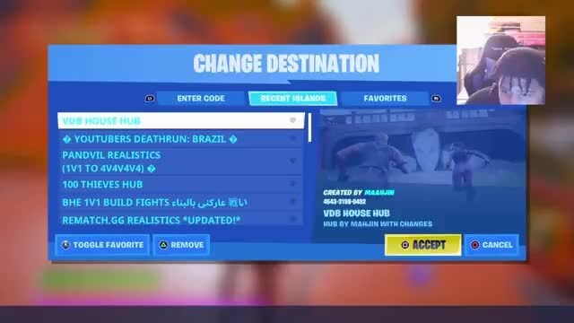 Change Enter Code Recent Islands Favorites Pandvil Realistics To Avavava 100 Thieves Hus Created Bhe Build Fights Vdb House Hub Rematch Gg Realistics Updated Hub By Mahjin With Changes Tosgle Fayorite Remoue