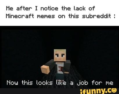 Me after I notice the lack of Minecraft memes an this subredait - iFunny