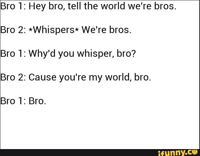 You Are My World Bro Meme