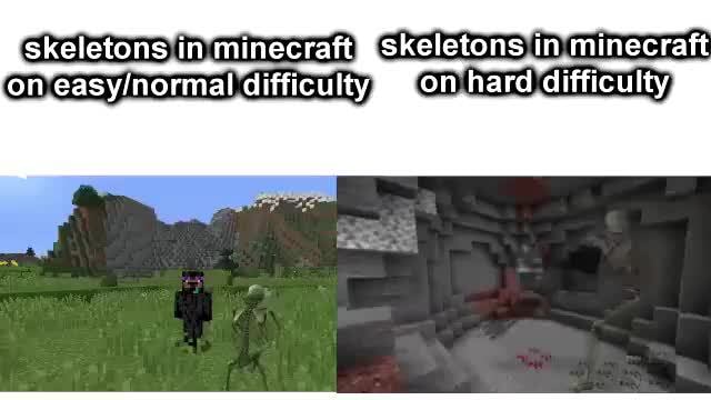 Skeletons Inminecraftmmskeletons In Minecraft Difficultygmmon Hard Difficulty Ifunny