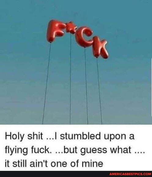 Holy shit ...l stumbled upon a flying fuck. ...but guess what