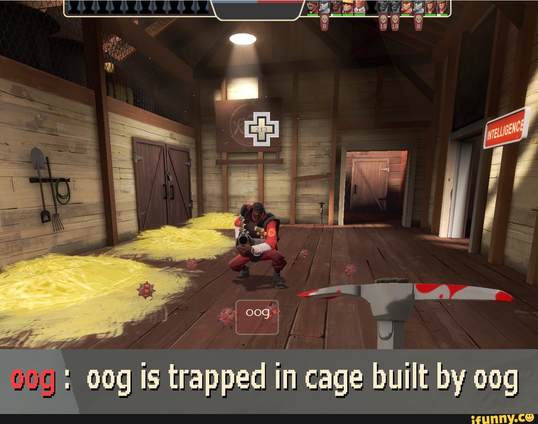 E 00g Is trapped in cage built by oog.