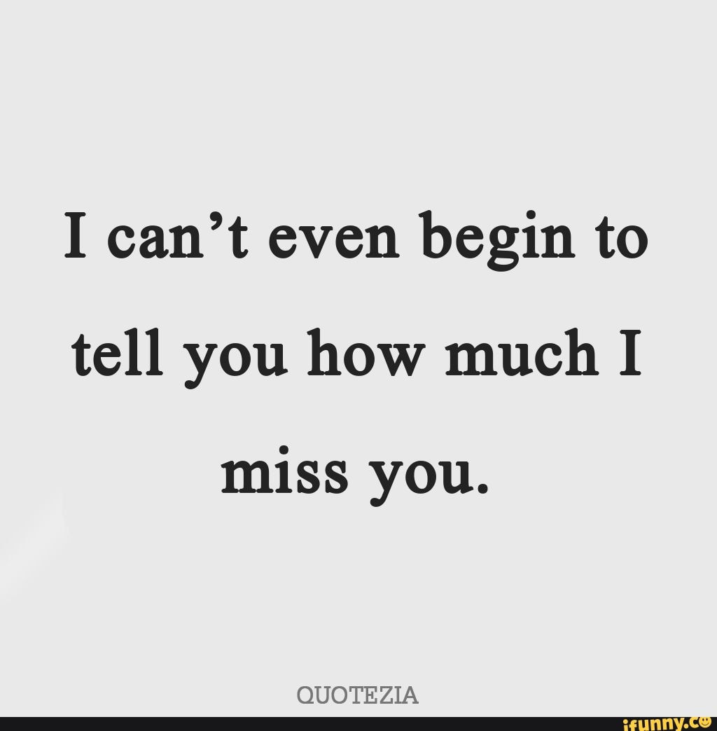 I Can T Even Begin To Tell You How Much I Miss You Quote Zia