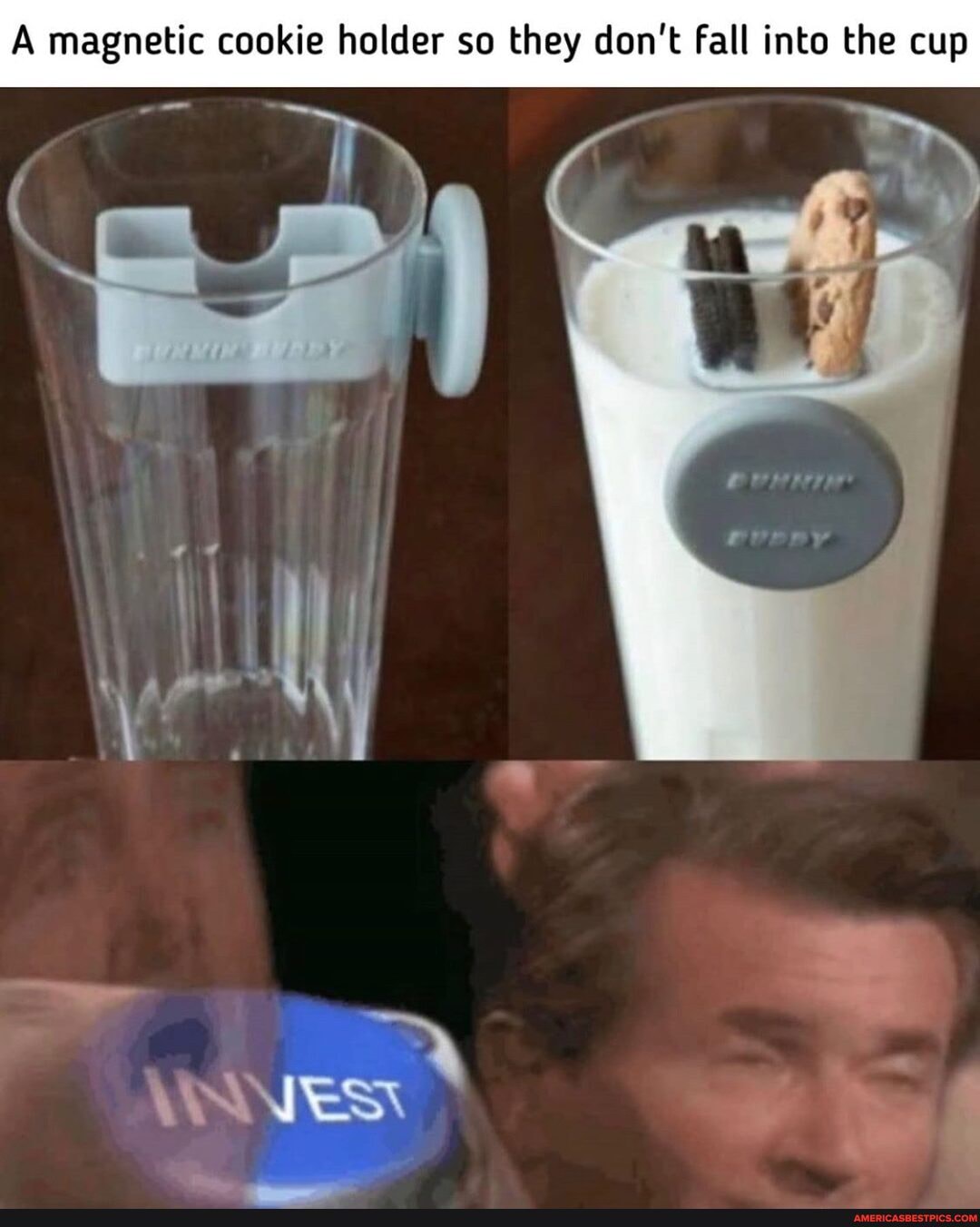 A magnetic cookie holder so they don't fall into the cup