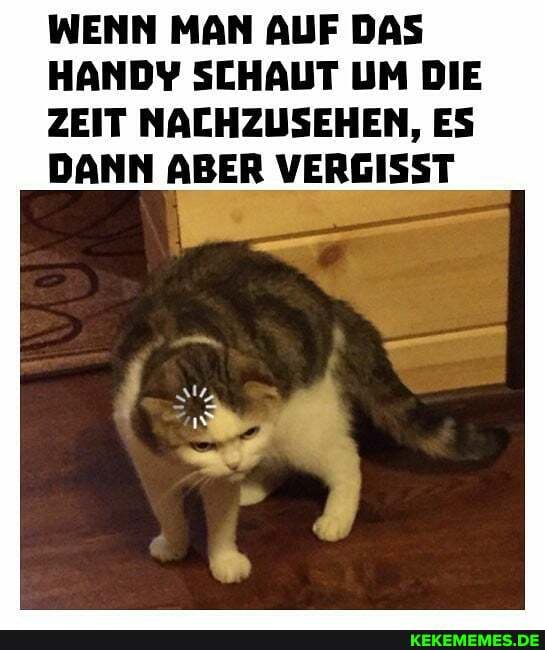 WENN MAN AUF DAS HANDY SCHAUT UM DIE ZEIT NACHZUSEHEN, ES DANN ABER VERGISST