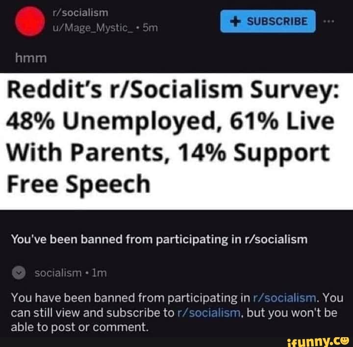 Reddit's R/Socialism Survey: 48% Unemployed, 61% Live With Parents, 14% ...